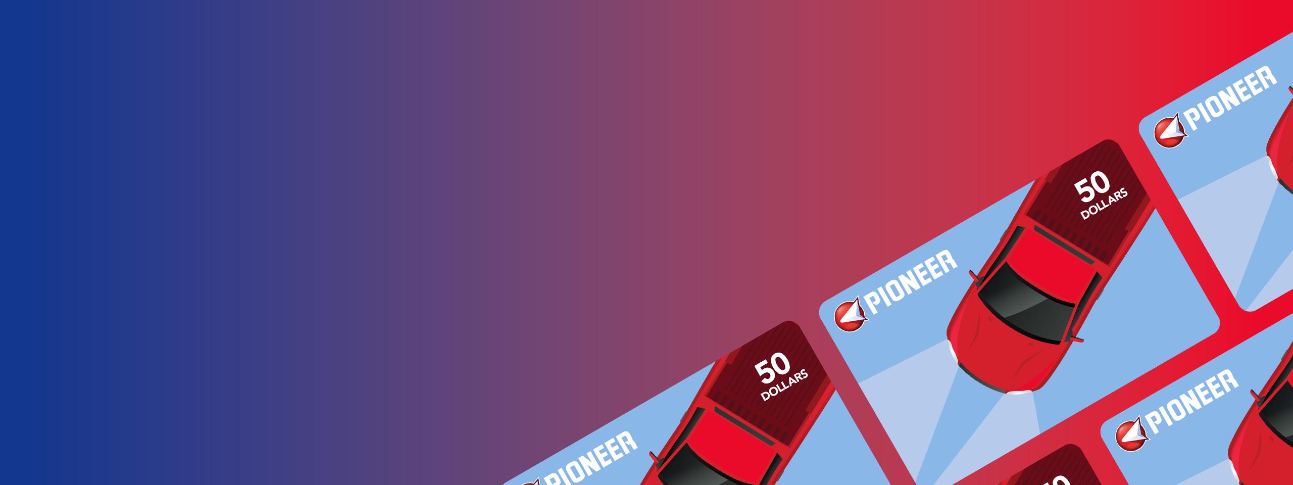 Collection of Pioneer gift cards.